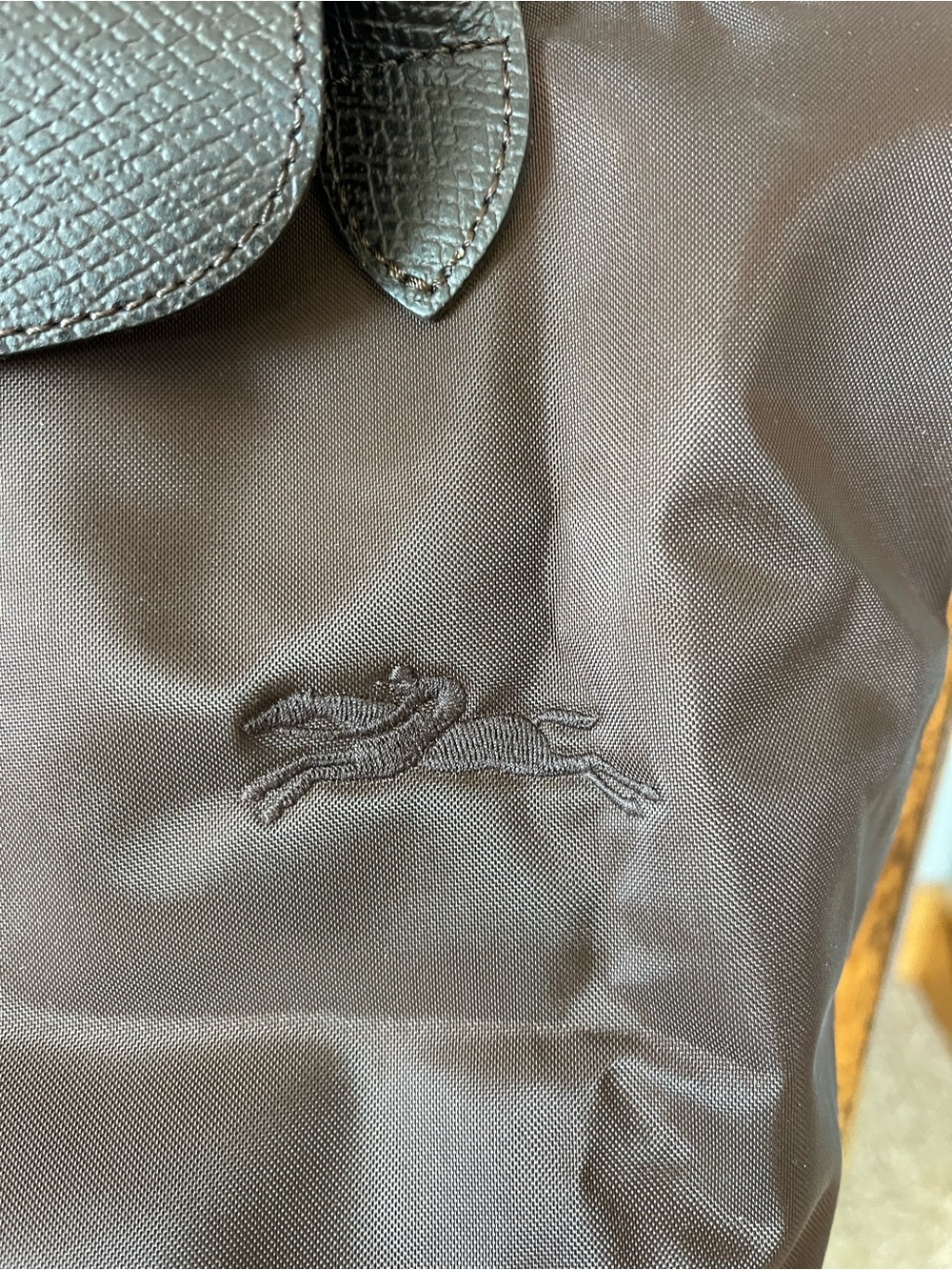 Longchamp Le Pliage Small Top-Handle Tote in Brown w/silver hardware Great! - Picture 5 of 16